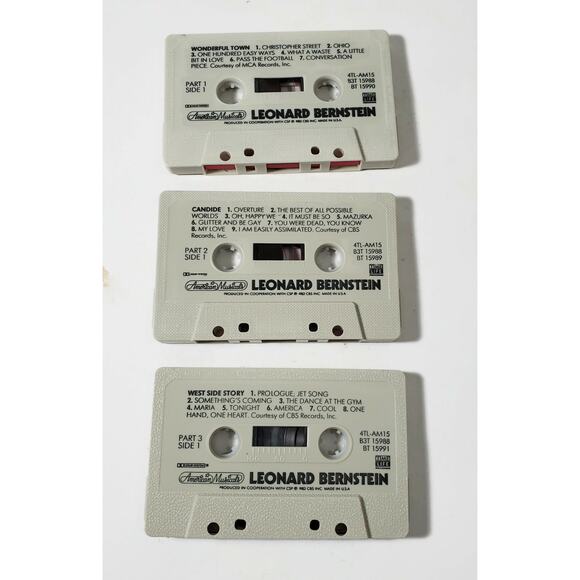 Leonard Bernstein American Musicals Candide West Side Storey 3 Cassette Box Set - Picture 6 of 6
